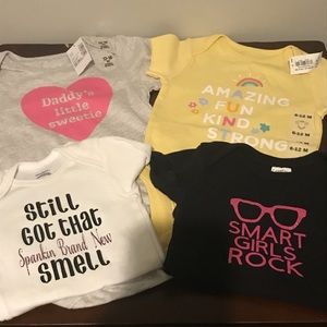 4pc Onesies Bundle, Various Sizes NWT & Never Worn